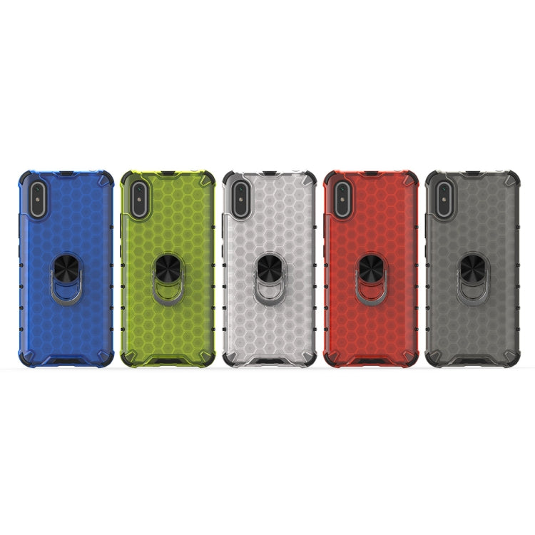 For Xiaomi Redmi 9A Shockproof Honeycomb PC + TPU Ring Holder Protection Case