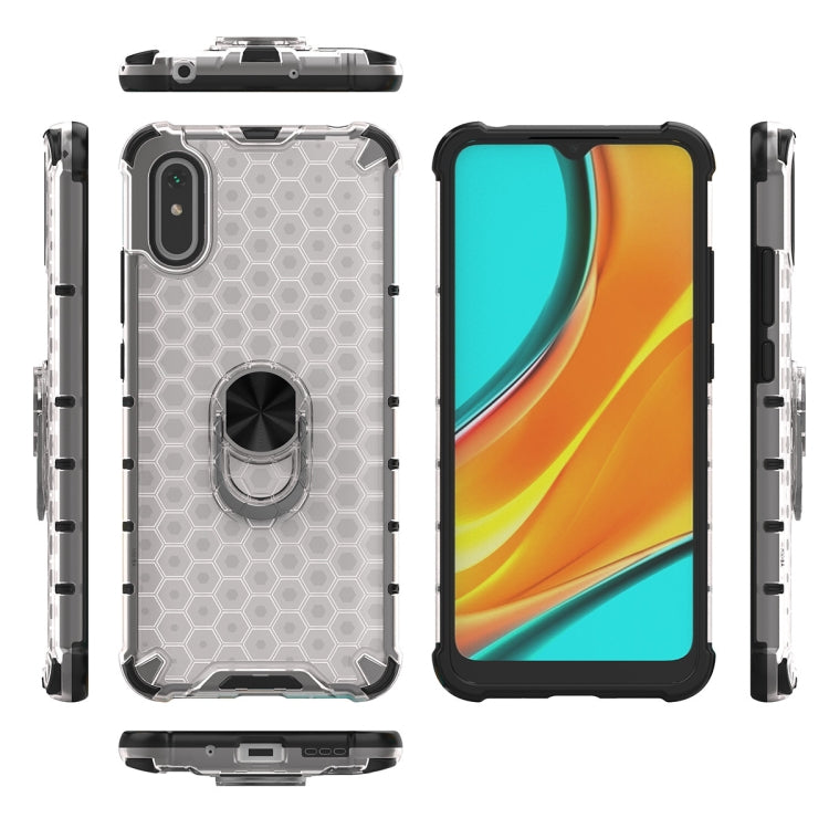 For Xiaomi Redmi 9A Shockproof Honeycomb PC + TPU Ring Holder Protection Case