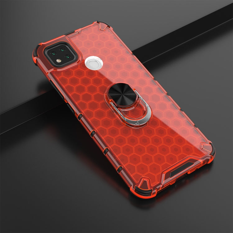 For Xiaomi Redmi 9C Shockproof Honeycomb PC + TPU Ring Holder Protection Case