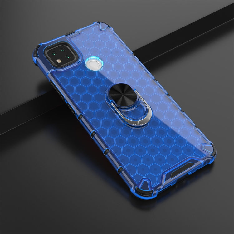 For Xiaomi Redmi 9C Shockproof Honeycomb PC + TPU Ring Holder Protection Case