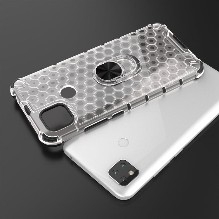 For Xiaomi Redmi 9C Shockproof Honeycomb PC + TPU Ring Holder Protection Case