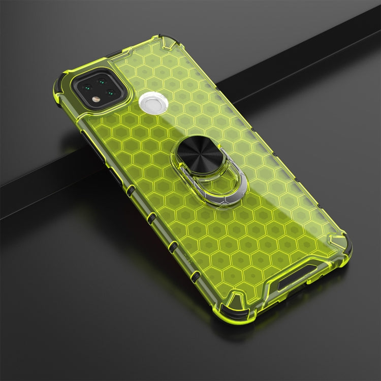 For Xiaomi Redmi 9C Shockproof Honeycomb PC + TPU Ring Holder Protection Case