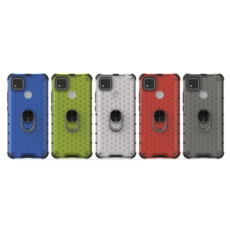 For Xiaomi Redmi 9C Shockproof Honeycomb PC + TPU Ring Holder Protection Case