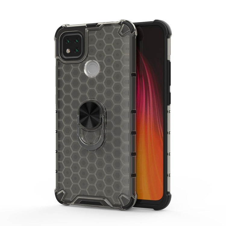 For Xiaomi Redmi 9C Shockproof Honeycomb PC + TPU Ring Holder Protection Case