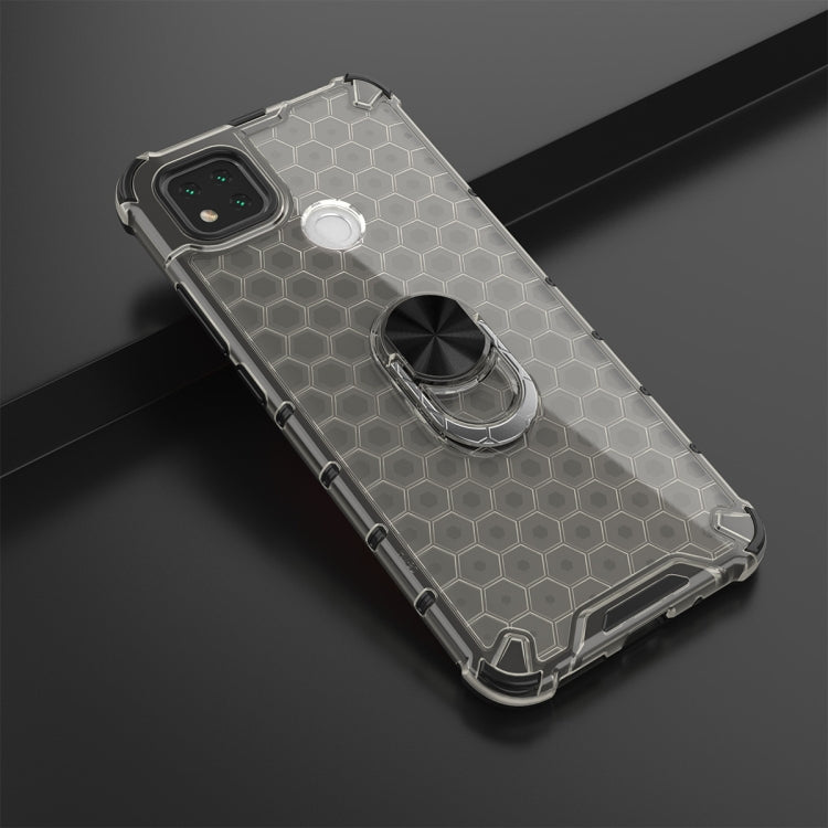 For Xiaomi Redmi 9C Shockproof Honeycomb PC + TPU Ring Holder Protection Case