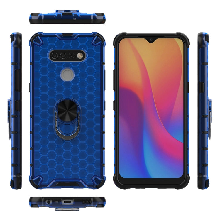 For LG Stylo 6 Shockproof Honeycomb PC + TPU Ring Holder Protection Case