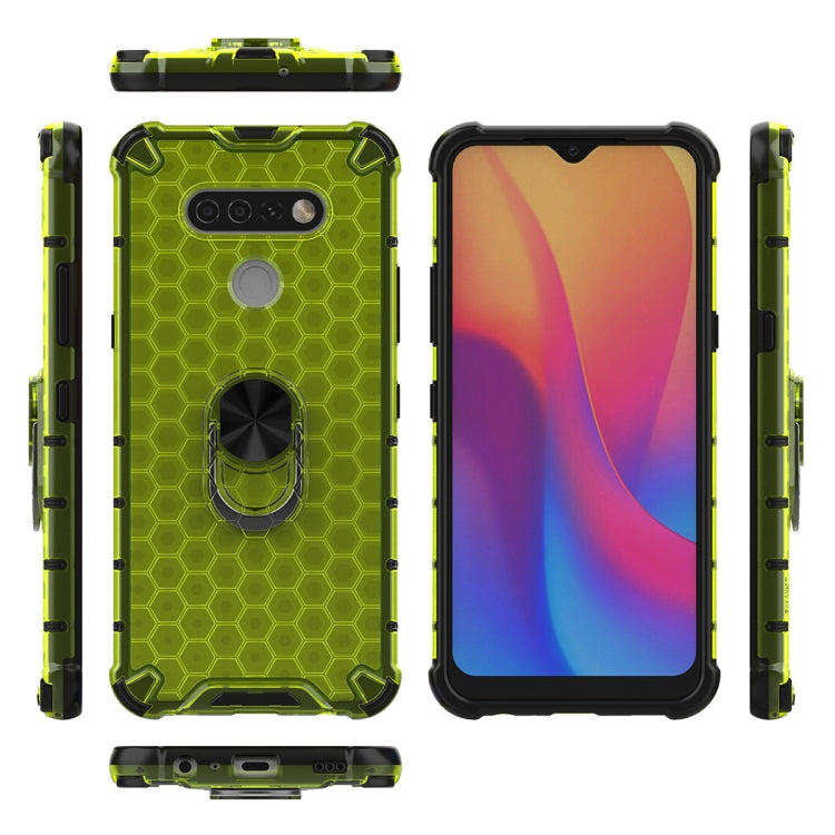 For LG Stylo 6 Shockproof Honeycomb PC + TPU Ring Holder Protection Case