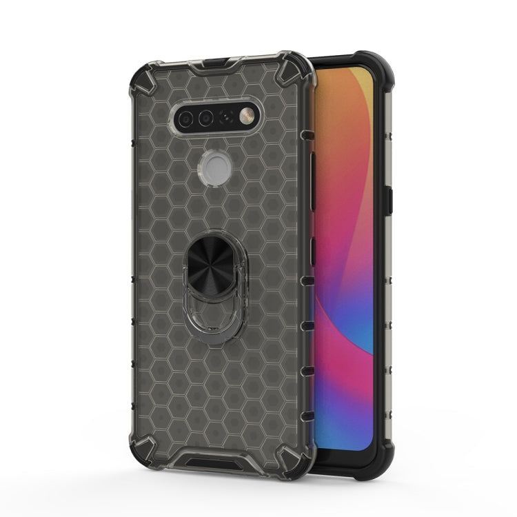 For LG Stylo 6 Shockproof Honeycomb PC + TPU Ring Holder Protection Case
