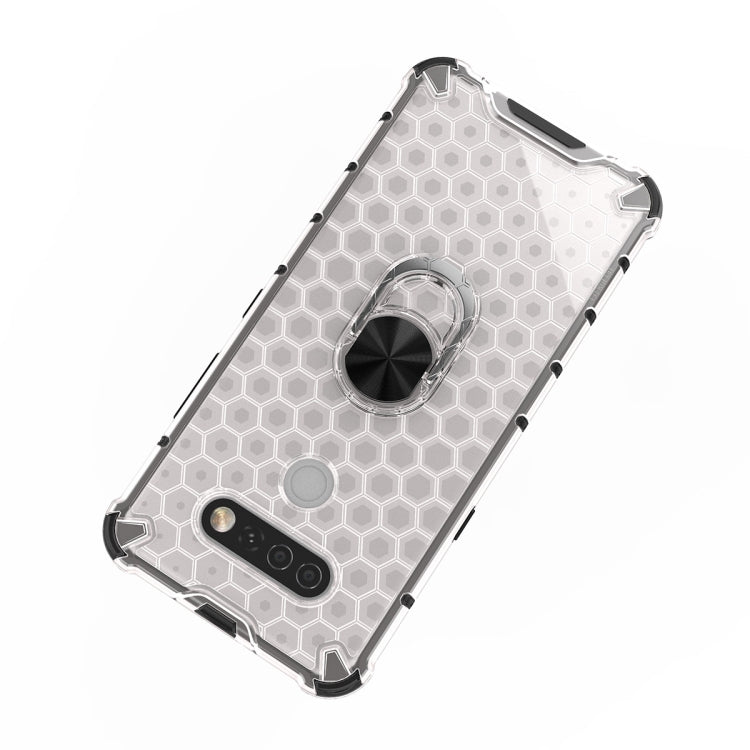 For LG Stylo 6 Shockproof Honeycomb PC + TPU Ring Holder Protection Case