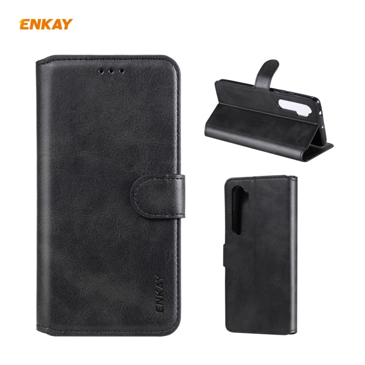 For Xiaomi Mi Note 10 Lite ENKAY Hat-Prince ENK-PUC014 Horizontal Flip Leather Case with Holder & Card Slots & Wallet