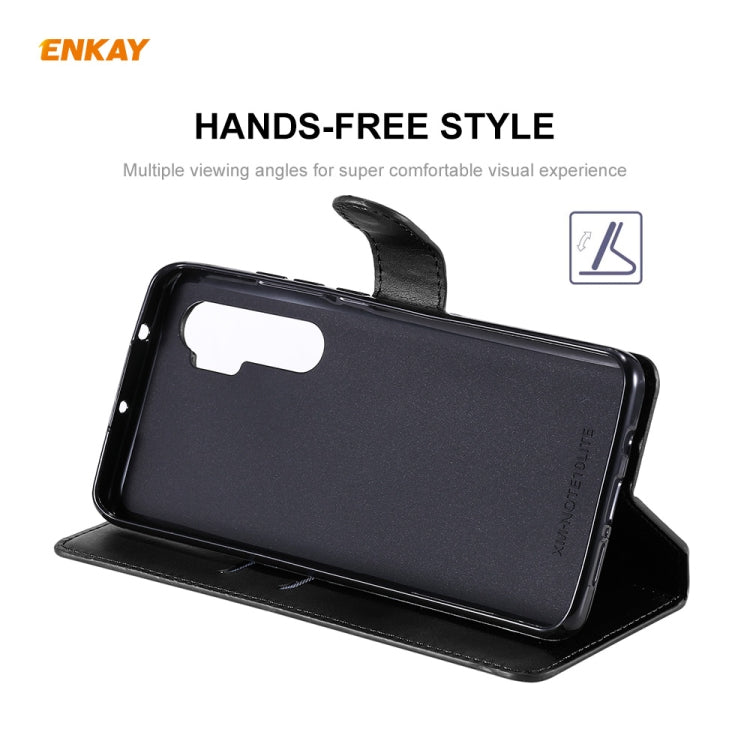For Xiaomi Mi Note 10 Lite ENKAY Hat-Prince ENK-PUC014 Horizontal Flip Leather Case with Holder & Card Slots & Wallet