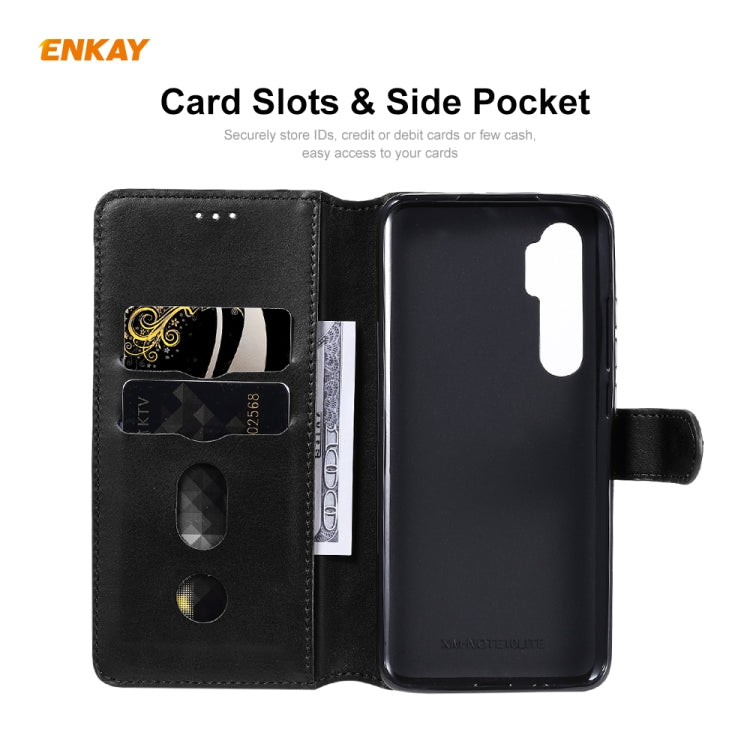 For Xiaomi Mi Note 10 Lite ENKAY Hat-Prince ENK-PUC014 Horizontal Flip Leather Case with Holder & Card Slots & Wallet