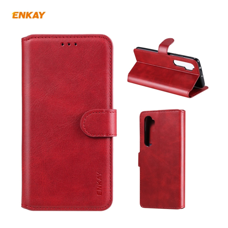 For Xiaomi Mi Note 10 Lite ENKAY Hat-Prince ENK-PUC014 Horizontal Flip Leather Case with Holder & Card Slots & Wallet