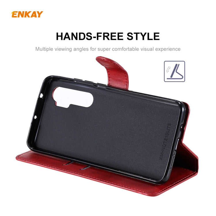 For Xiaomi Mi Note 10 Lite ENKAY Hat-Prince ENK-PUC014 Horizontal Flip Leather Case with Holder & Card Slots & Wallet