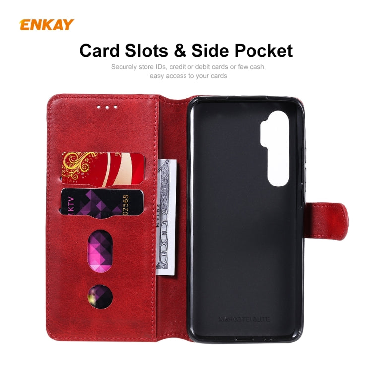 For Xiaomi Mi Note 10 Lite ENKAY Hat-Prince ENK-PUC014 Horizontal Flip Leather Case with Holder & Card Slots & Wallet
