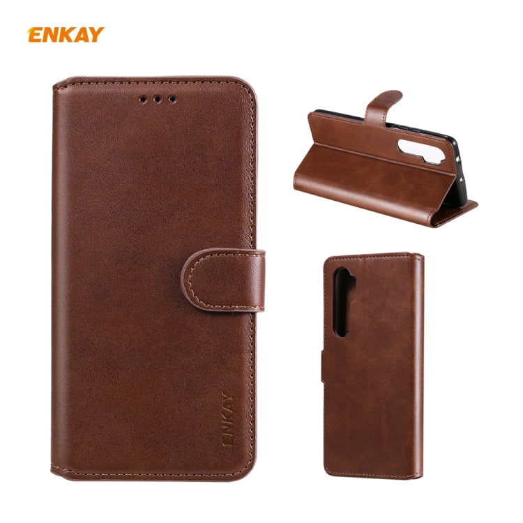 For Xiaomi Mi Note 10 Lite ENKAY Hat-Prince ENK-PUC014 Horizontal Flip Leather Case with Holder & Card Slots & Wallet