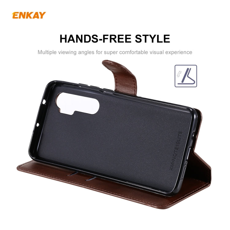 For Xiaomi Mi Note 10 Lite ENKAY Hat-Prince ENK-PUC014 Horizontal Flip Leather Case with Holder & Card Slots & Wallet
