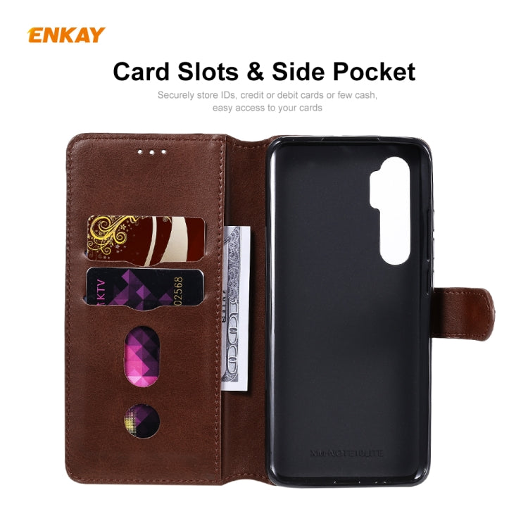For Xiaomi Mi Note 10 Lite ENKAY Hat-Prince ENK-PUC014 Horizontal Flip Leather Case with Holder & Card Slots & Wallet