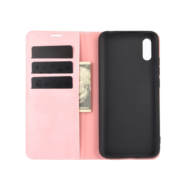 For Xiaomi Redmi 9A Retro-skin Business Magnetic Suction Leather Case with Holder & Card Slots & Wallet