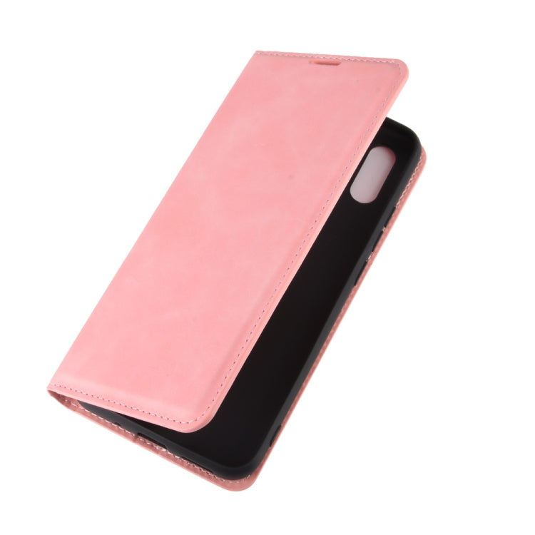 For Xiaomi Redmi 9A Retro-skin Business Magnetic Suction Leather Case with Holder & Card Slots & Wallet