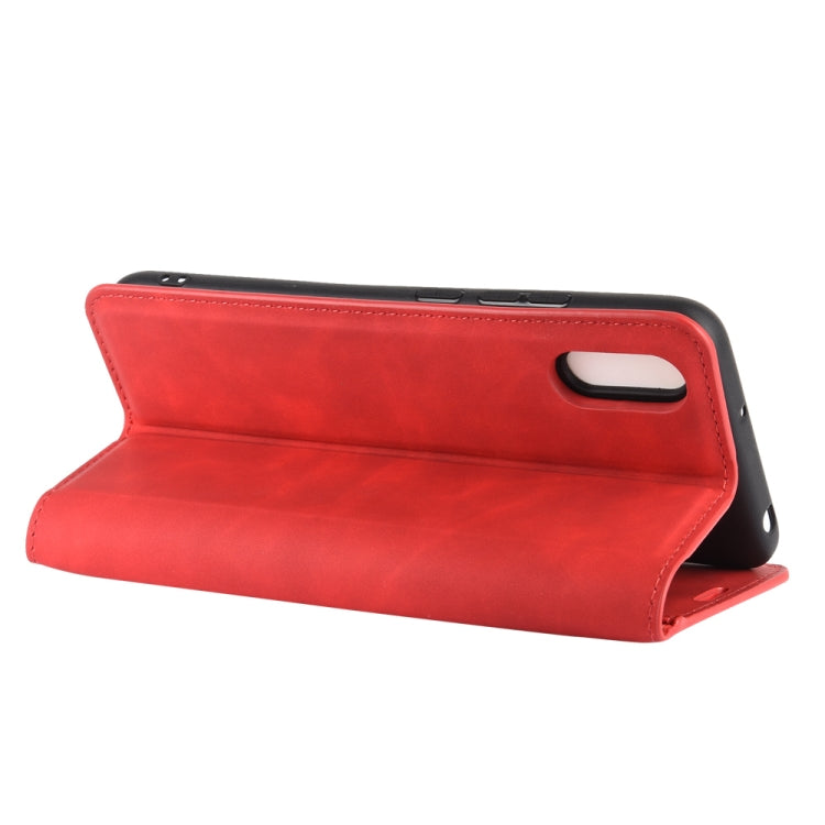 For Xiaomi Redmi 9A Retro-skin Business Magnetic Suction Leather Case with Holder & Card Slots & Wallet