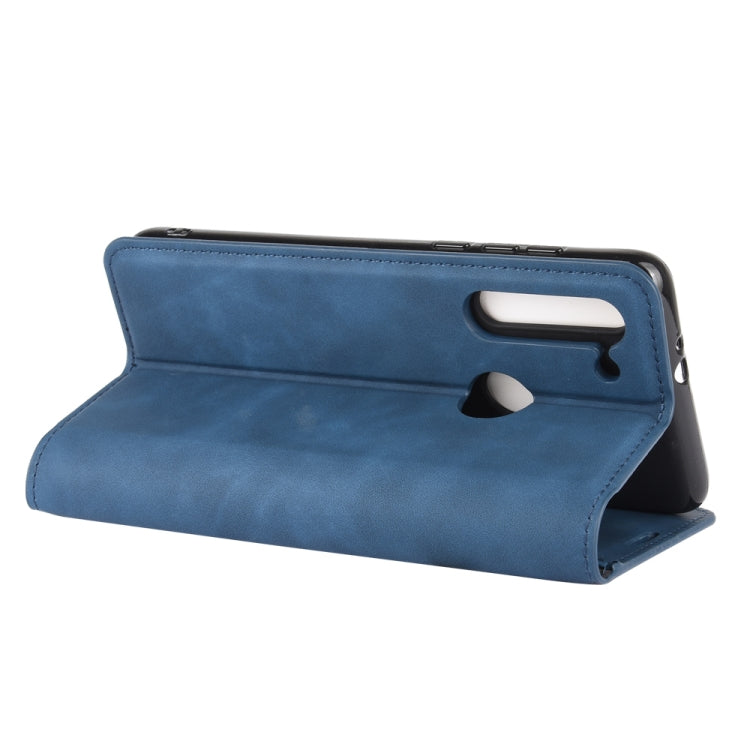 For Motorola Moto G8 Retro-skin Business Magnetic Suction Leather Case with Holder & Card Slots & Wallet