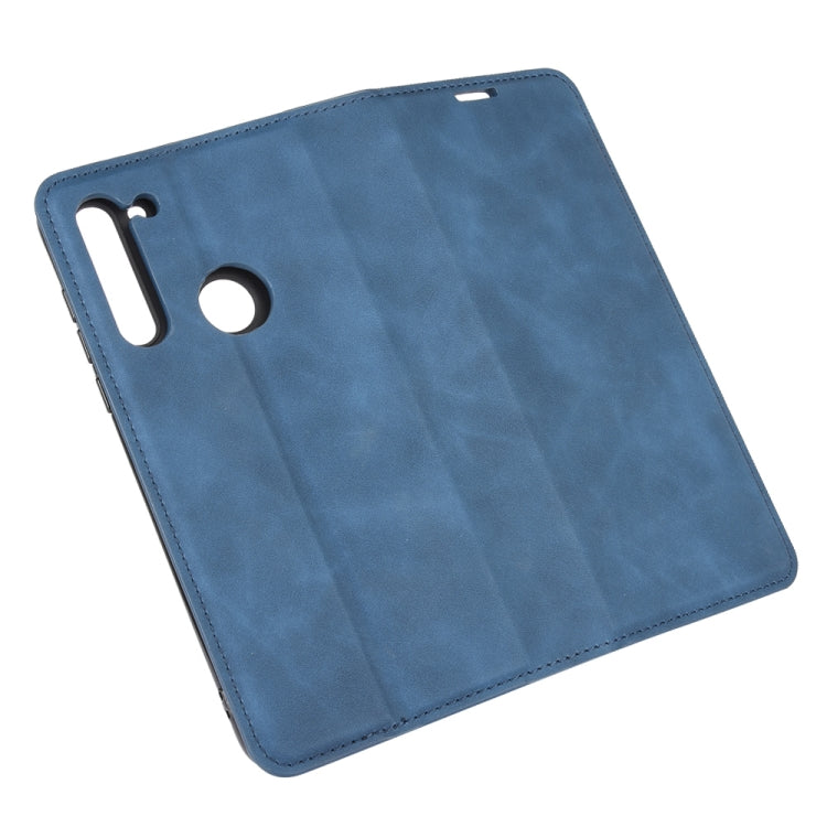 For Motorola Moto G8 Retro-skin Business Magnetic Suction Leather Case with Holder & Card Slots & Wallet