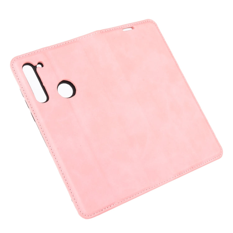 For Motorola Moto G8 Retro-skin Business Magnetic Suction Leather Case with Holder & Card Slots & Wallet