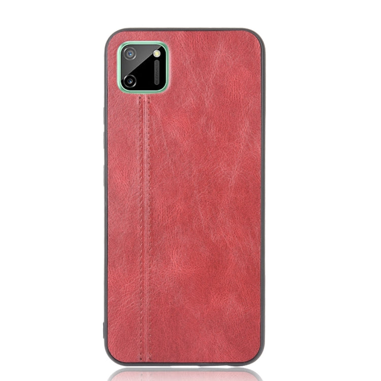 For Oppo Realme C11 Shockproof Sewing Cow Pattern Skin PC + PU + TPU Case