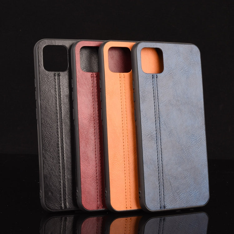 For Oppo Realme C11 Shockproof Sewing Cow Pattern Skin PC + PU + TPU Case