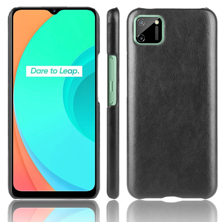 For Oppo Realme C11 Shockproof Litchi Texture PC + PU Case