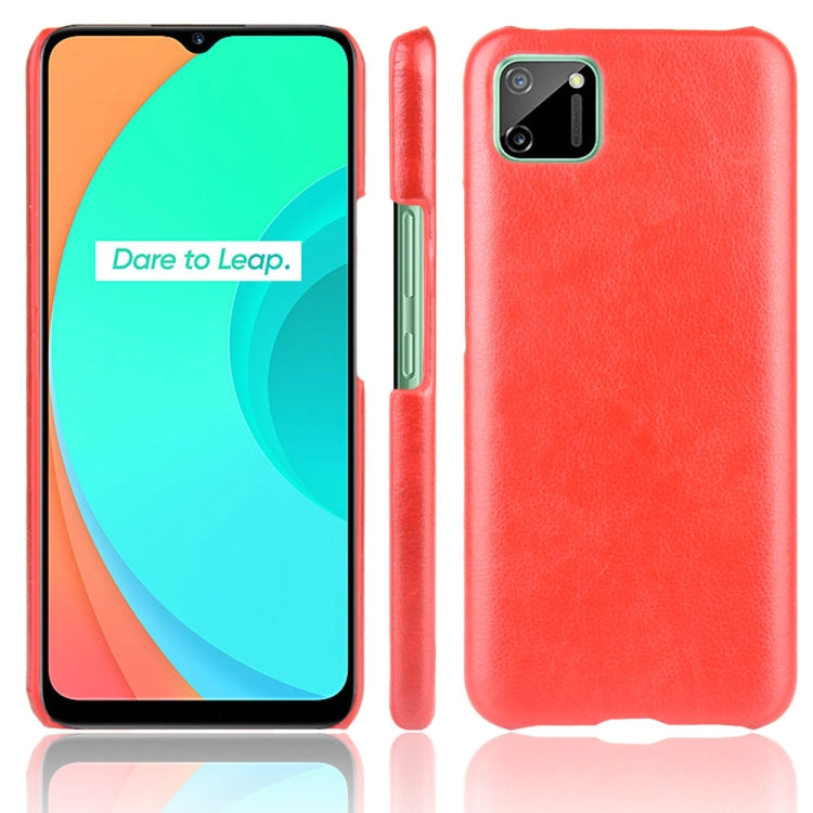 For Oppo Realme C11 Shockproof Litchi Texture PC + PU Case