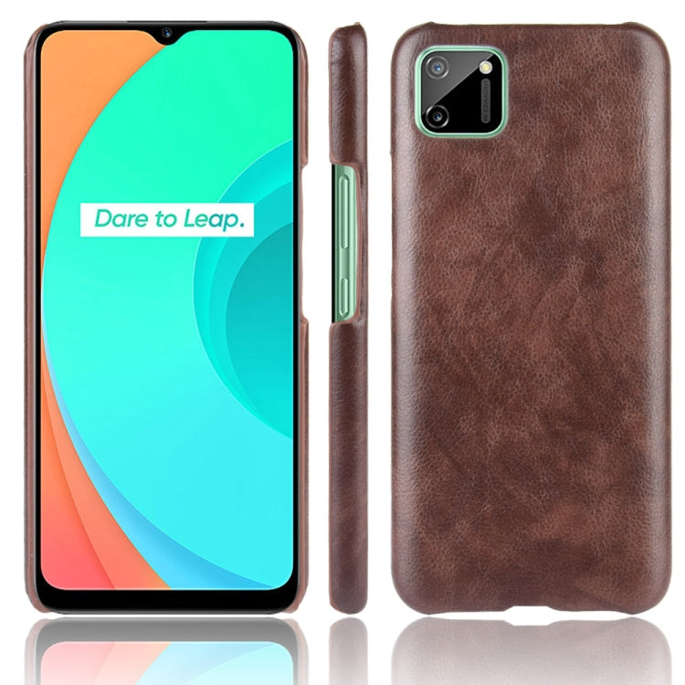For Oppo Realme C11 Shockproof Litchi Texture PC + PU Case