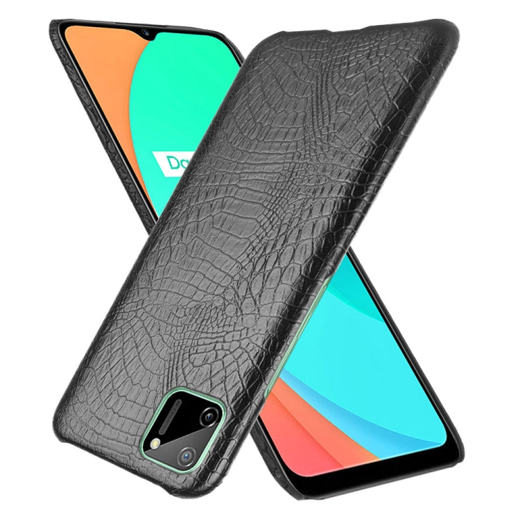 For Oppo Realme C11 Shockproof Crocodile Texture PC + PU Case