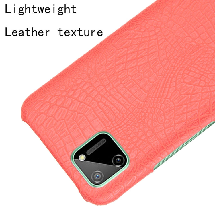 For Oppo Realme C11 Shockproof Crocodile Texture PC + PU Case