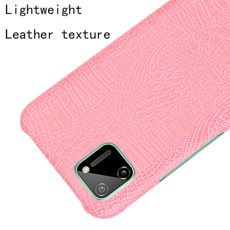 For Oppo Realme C11 Shockproof Crocodile Texture PC + PU Case