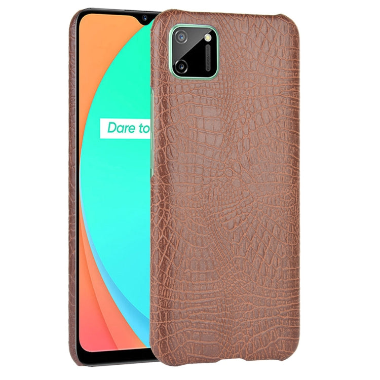 For Oppo Realme C11 Shockproof Crocodile Texture PC + PU Case