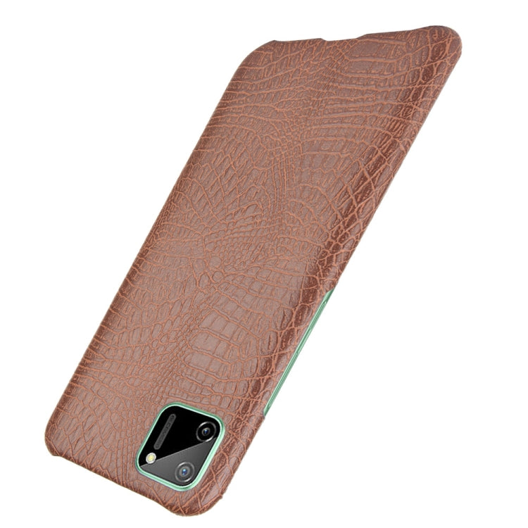 For Oppo Realme C11 Shockproof Crocodile Texture PC + PU Case