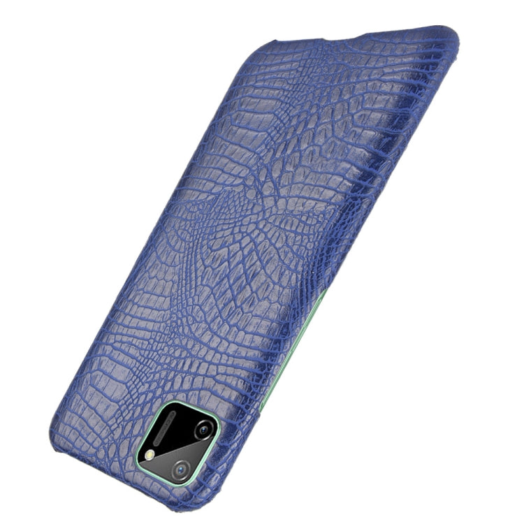 For Oppo Realme C11 Shockproof Crocodile Texture PC + PU Case