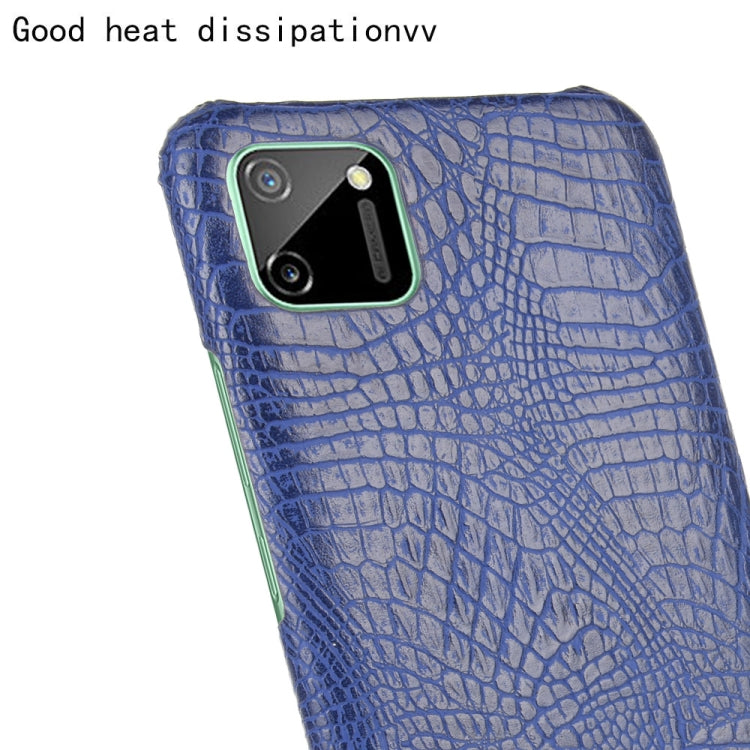 For Oppo Realme C11 Shockproof Crocodile Texture PC + PU Case