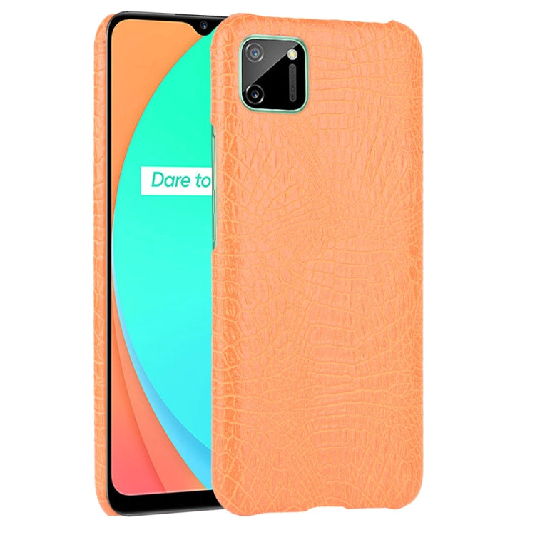 For Oppo Realme C11 Shockproof Crocodile Texture PC + PU Case