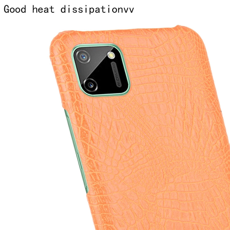 For Oppo Realme C11 Shockproof Crocodile Texture PC + PU Case