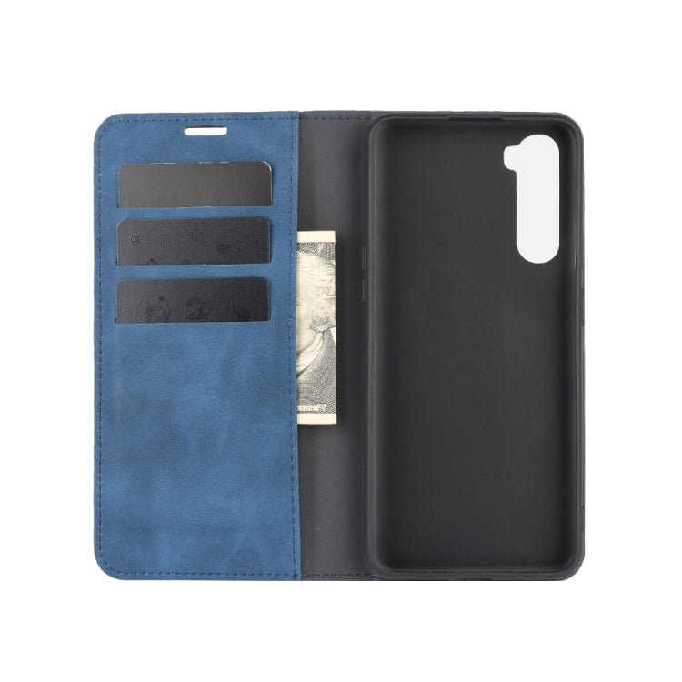 For OnePlus Nord Retro-skin Business Magnetic Suction Leather Case with Holder & Card Slots & Wallet