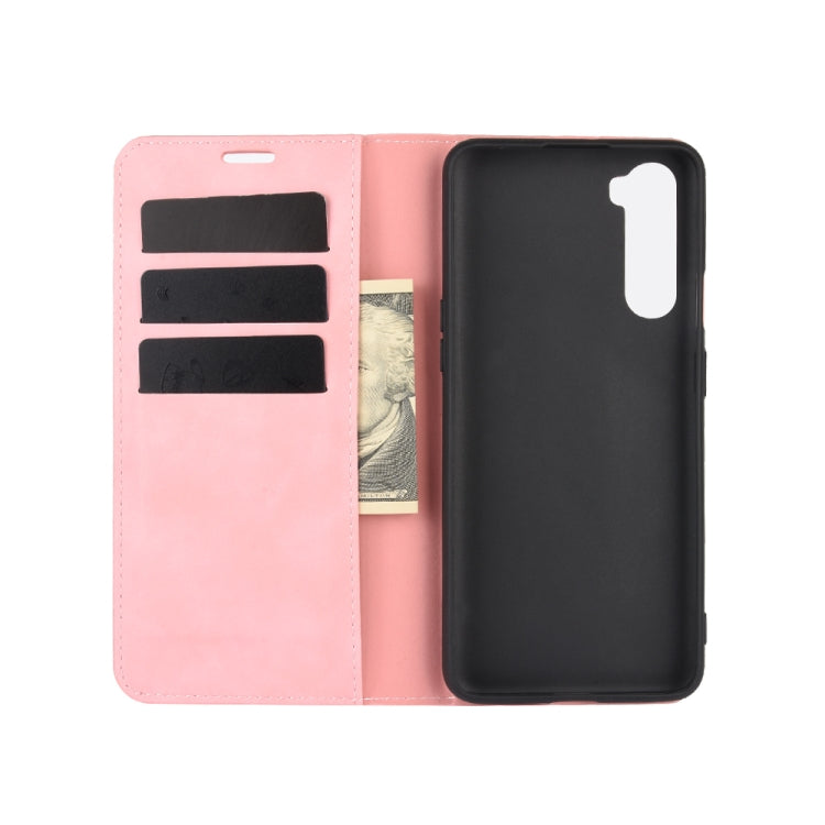 For OnePlus Nord Retro-skin Business Magnetic Suction Leather Case with Holder & Card Slots & Wallet