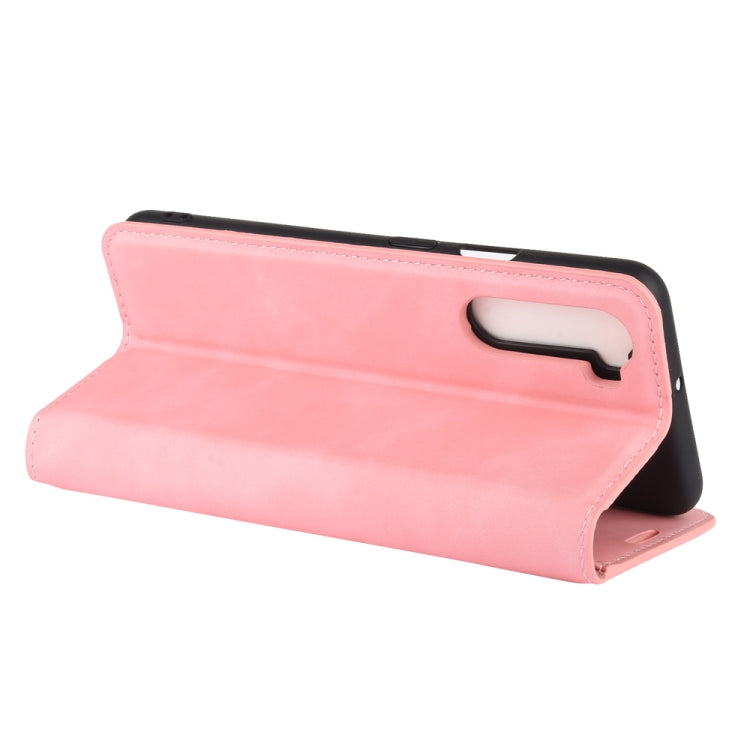 For OnePlus Nord Retro-skin Business Magnetic Suction Leather Case with Holder & Card Slots & Wallet