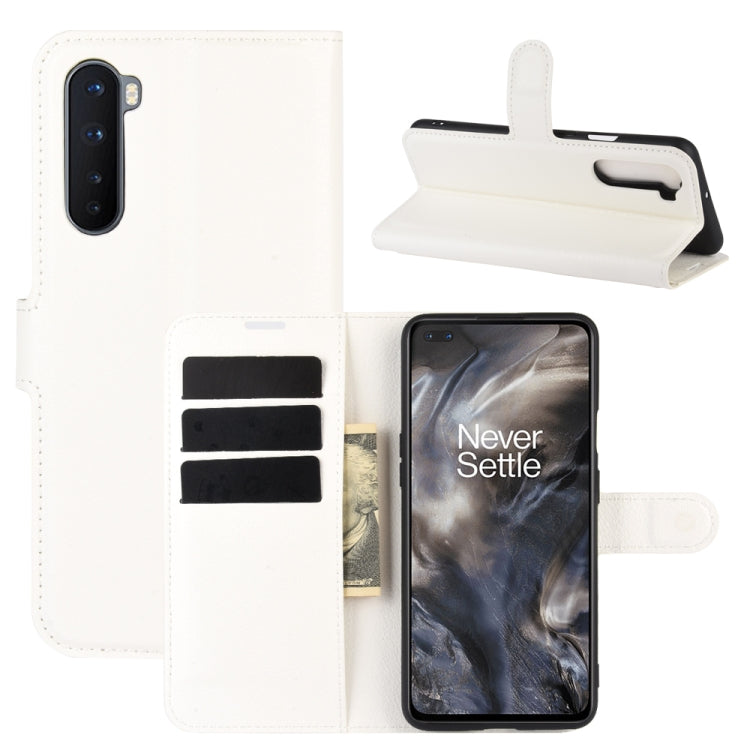 For OnePlus Nord Litchi Texture Horizontal Flip Protective Case with Holder & Card Slots & Wallet