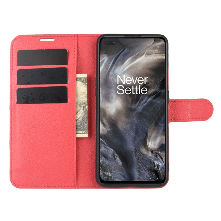 For OnePlus Nord Litchi Texture Horizontal Flip Protective Case with Holder & Card Slots & Wallet