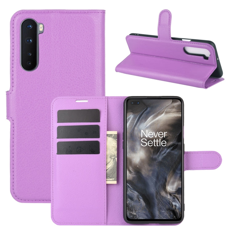 For OnePlus Nord Litchi Texture Horizontal Flip Protective Case with Holder & Card Slots & Wallet
