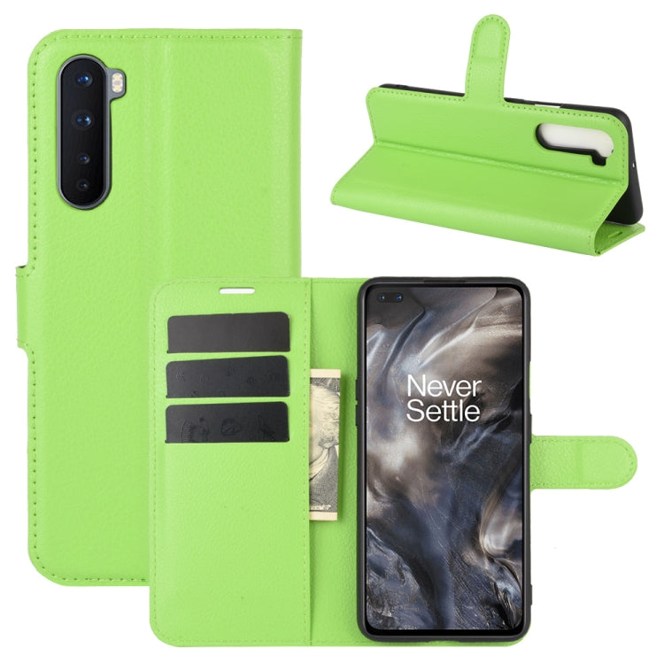 For OnePlus Nord Litchi Texture Horizontal Flip Protective Case with Holder & Card Slots & Wallet
