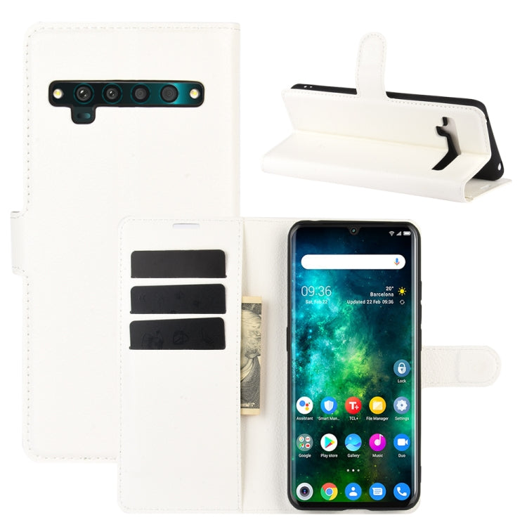 For TCL 10 Pro Litchi Texture Horizontal Flip Protective Case with Holder & Card Slots & Wallet